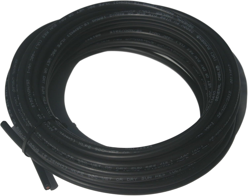50' Bulk Black Copper #10 AWG PV Wire with Tough XLPE Pack of 2 K8738