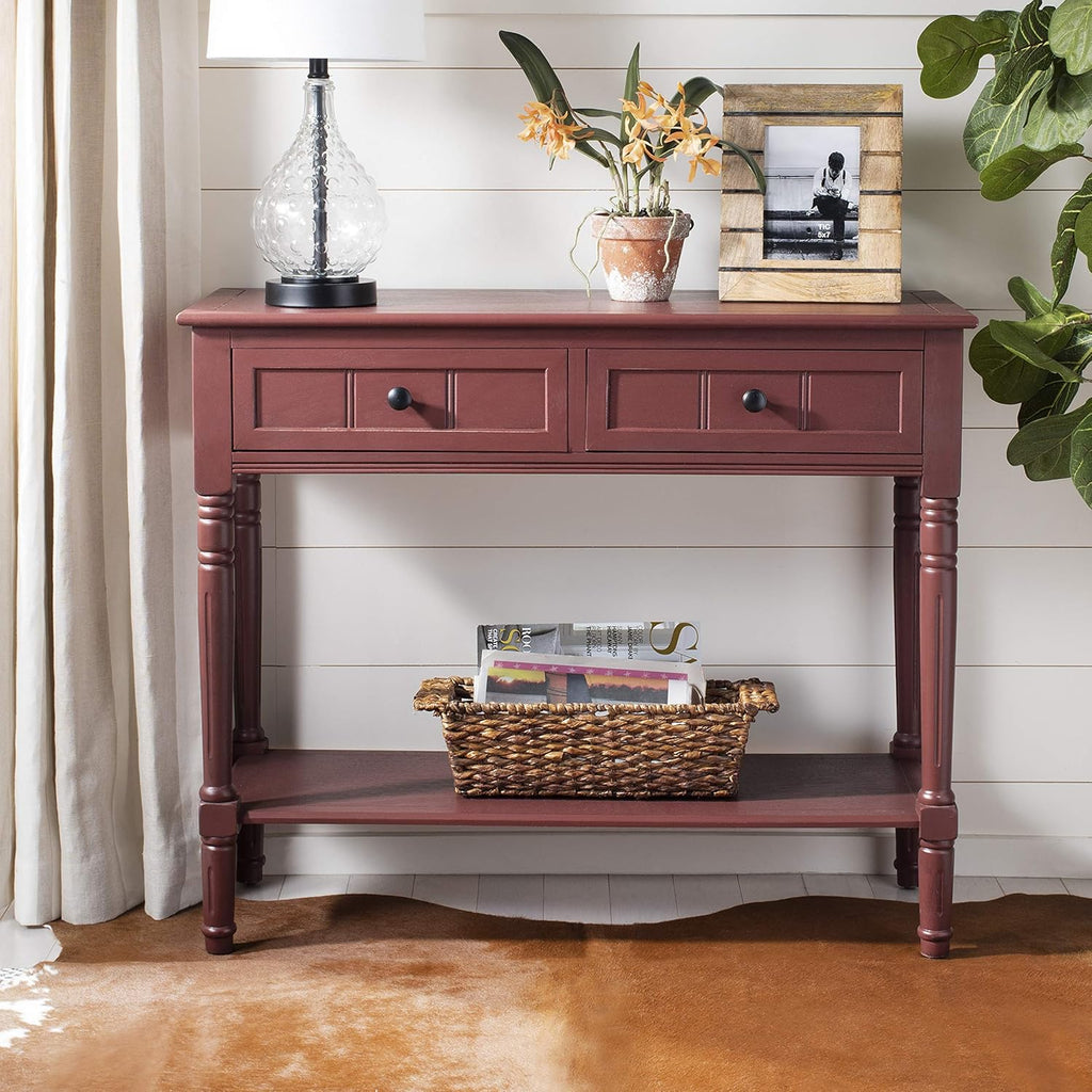 Distressed/Black 2-Drawer Console Table D8404