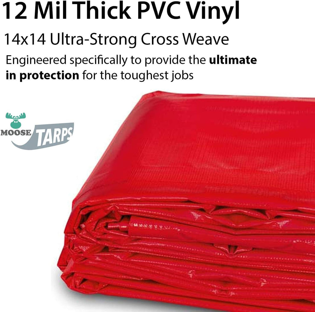 20 x 20 Feet Red Waterproof PVC Vinyl Tent Tarp S325680