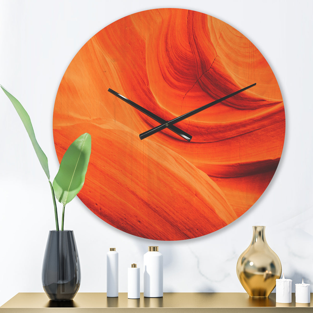 Orange Upper Antelope Canyon Landscape Wood Wall Clock A475