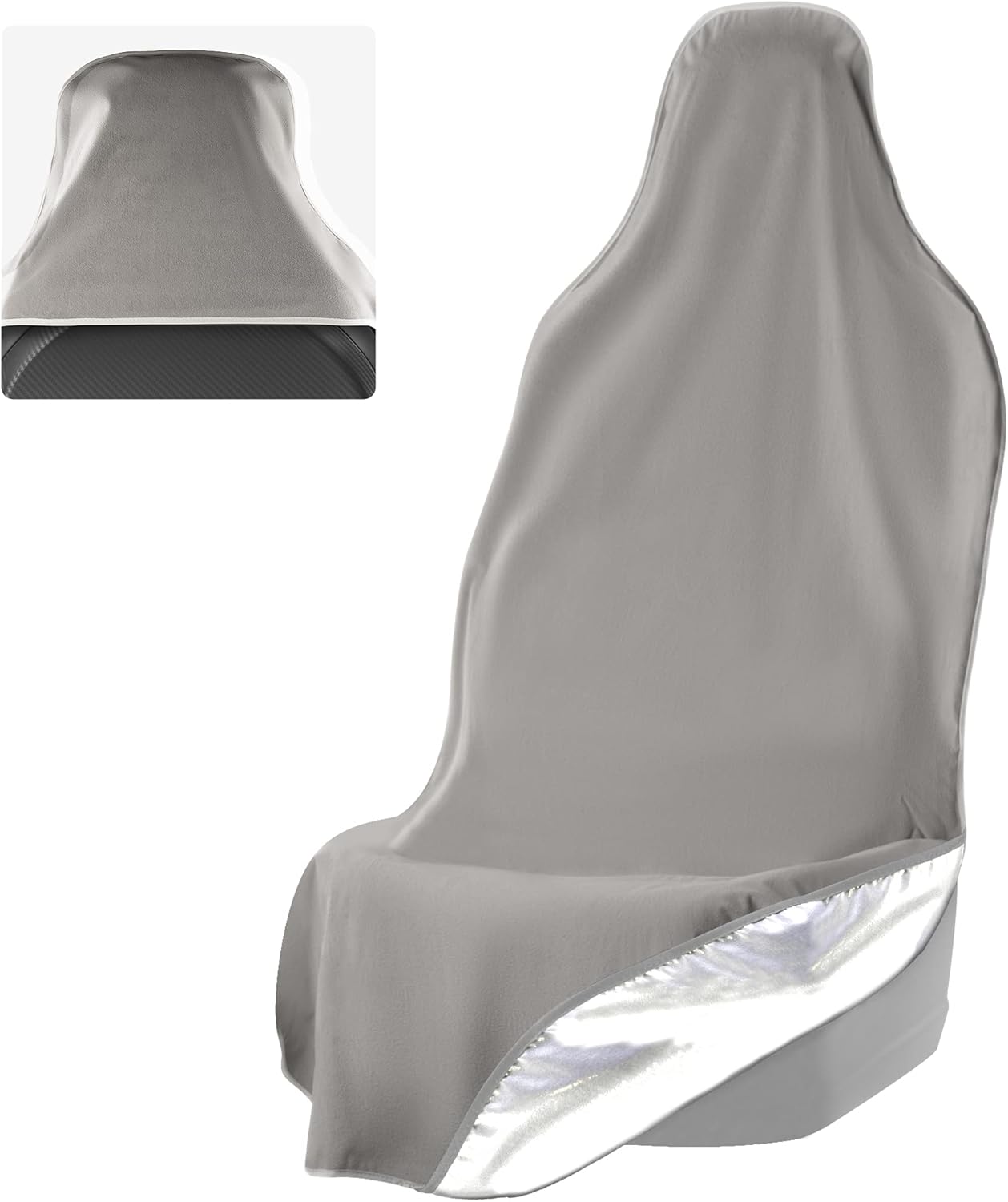 Gray Non-Slip Removable Car Seat Cover Pack of 2 J4246