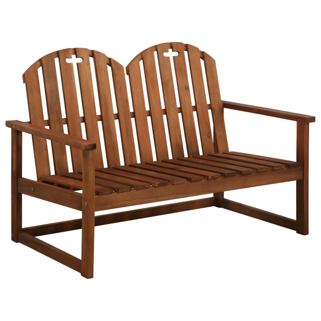 Set of 4 Acacia Wood Patio Lounge Set with Garden Bench and Coffee Side Table C21077