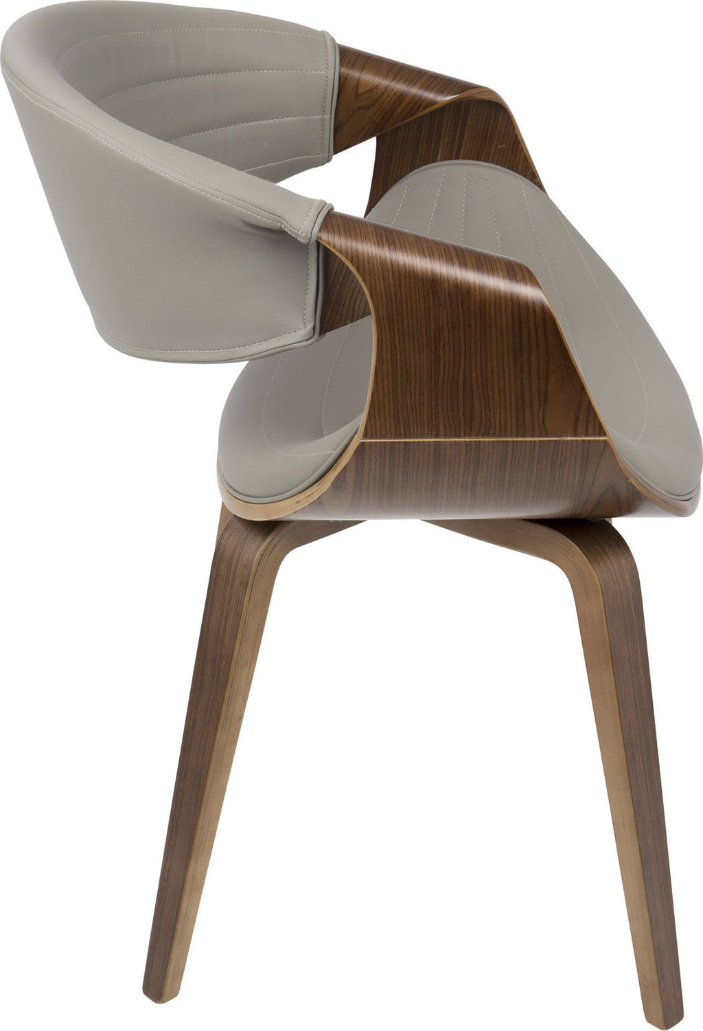 Walnut Wood and Grey PU Dining Chair X2727
