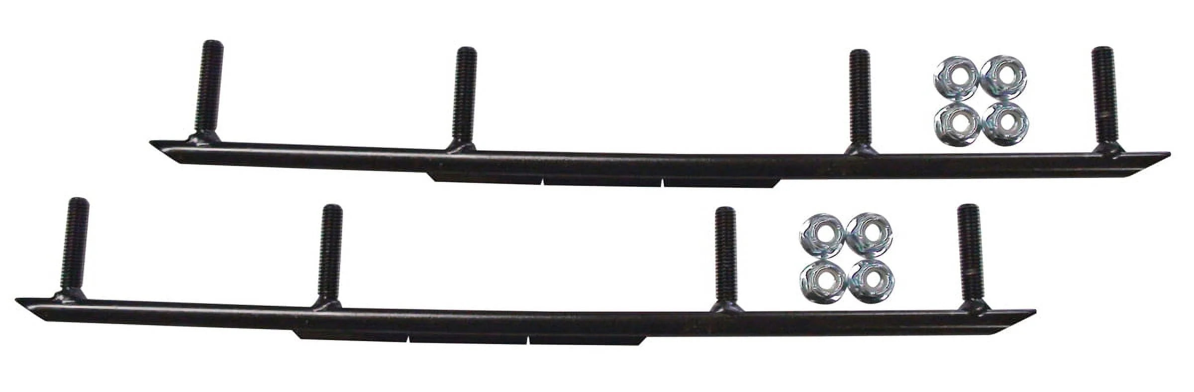 Black Razor Snowmobile Skis with 4" Round Bars Complete Kit J422813