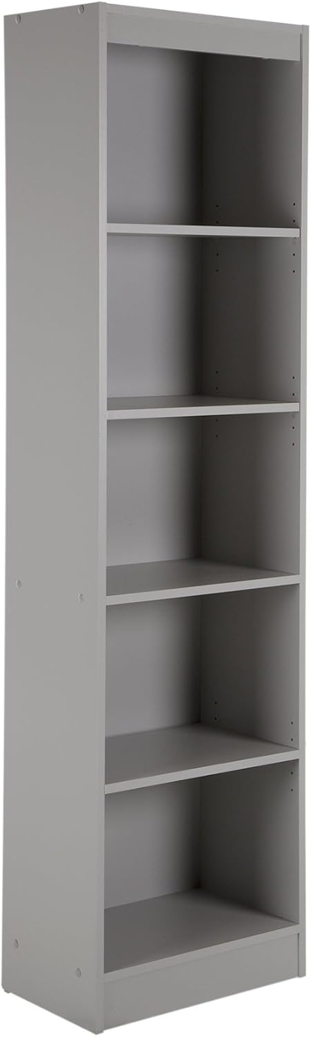 Pure Black 5-Shelf Narrow Bookcase A5156