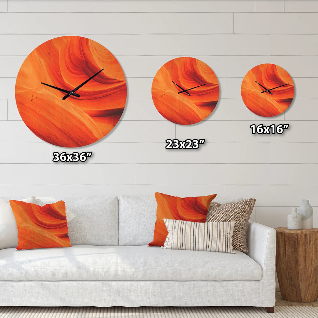 Orange Upper Antelope Canyon Landscape Wood Wall Clock A475
