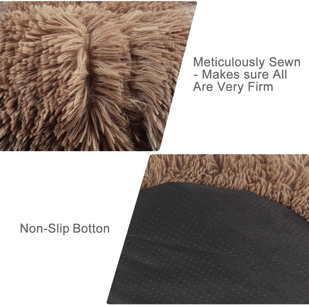 Small Round Washable Calming Dog Bed Pack of 2 D60856