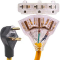 30 Amp to 110 Adapter L5-30P or TT-30P to 3-Way Outlet Splitter, 125 Volt, 30A to 15A-20A, 10AWG 3-Prong Locking Triple Tap 5-20R E5701