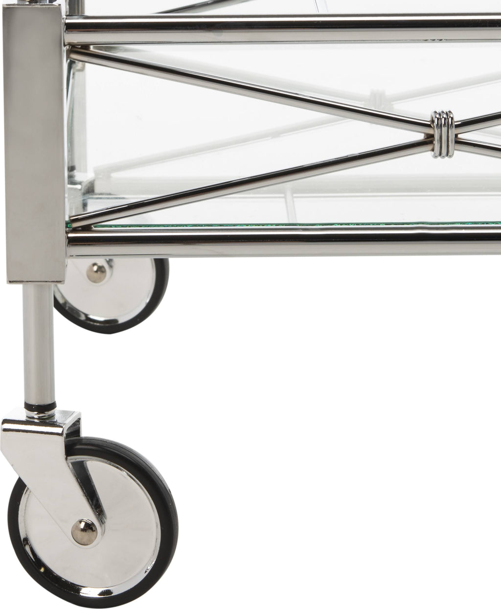 Chrome 2 Tier Rectangle Bar Cart F2072