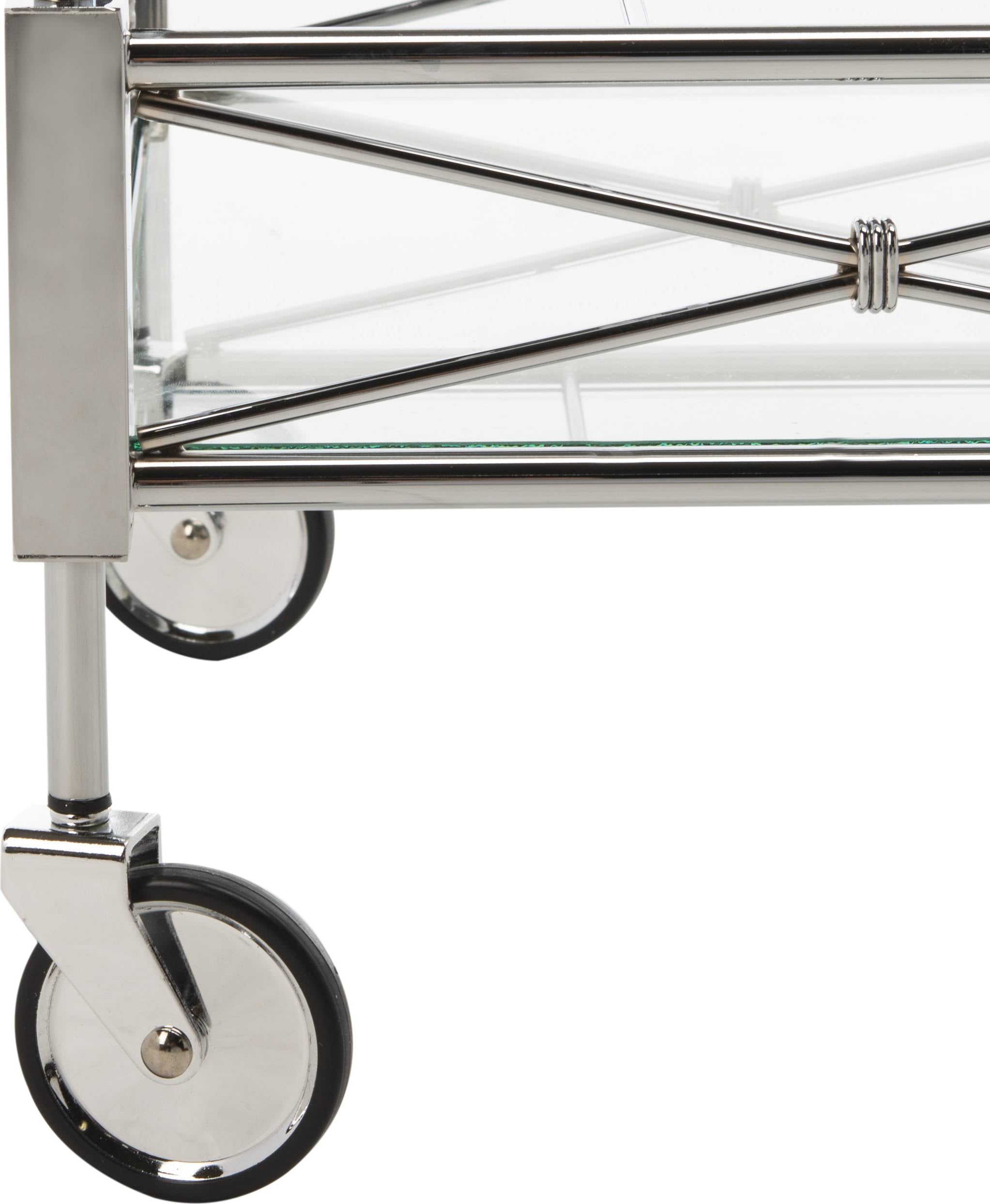 Chrome 2 Tier Rectangle Bar Cart F2072