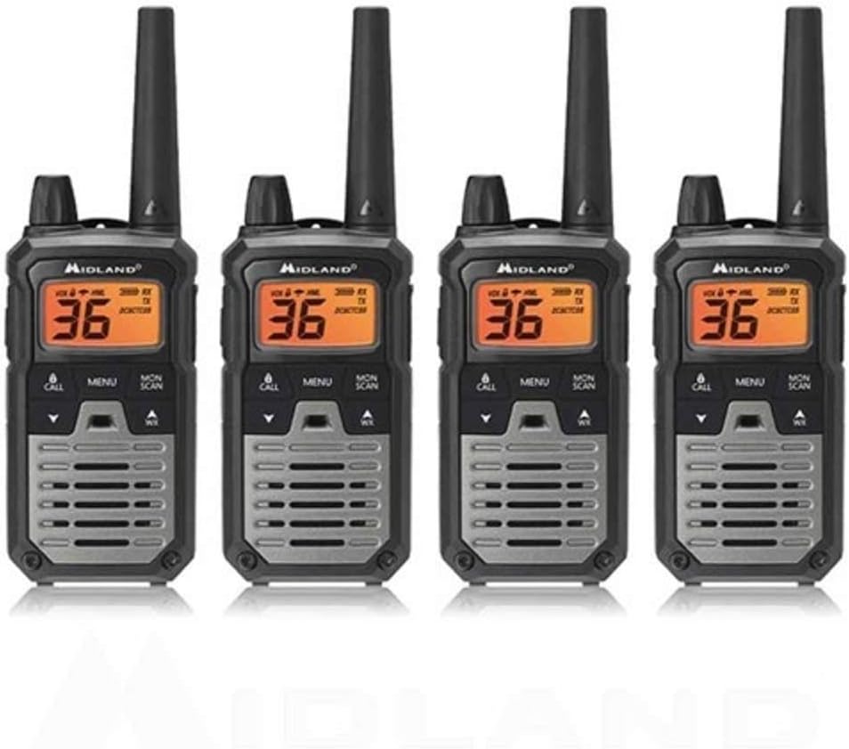 Black/Silver 4 Radios GMRS Two Way Radio Walkie Talkie K9419