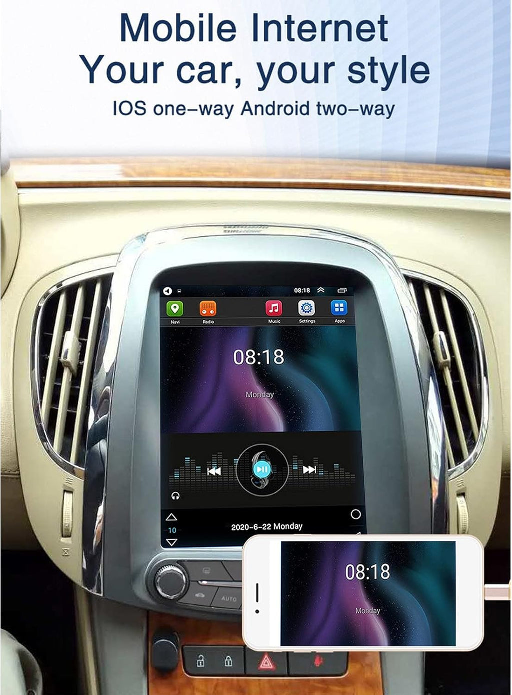 9.7in WiFi Car Radio Stereo Video Player N3681