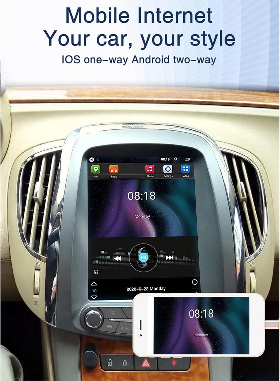 9.7in WiFi Car Radio Stereo Video Player N3681