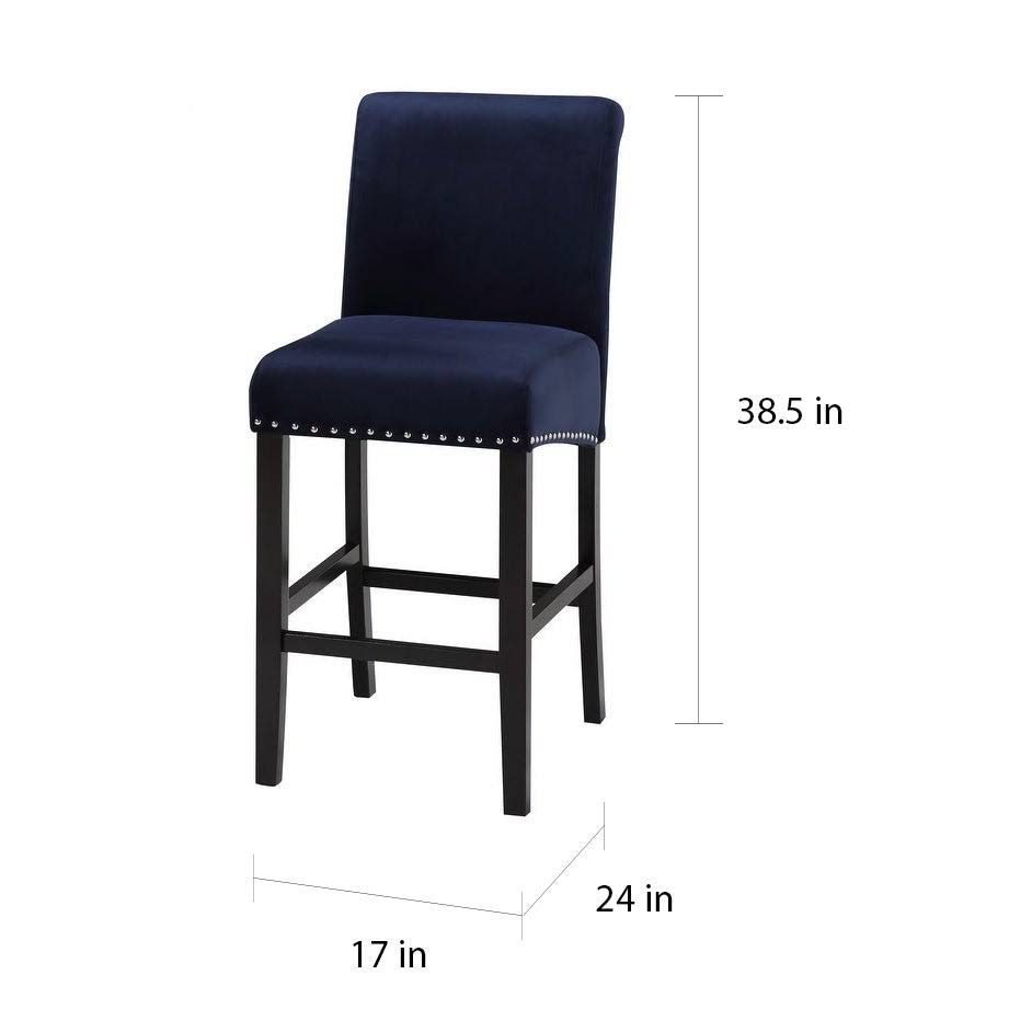 Deep Red Velvet Counter Chair Set of 2 D892403