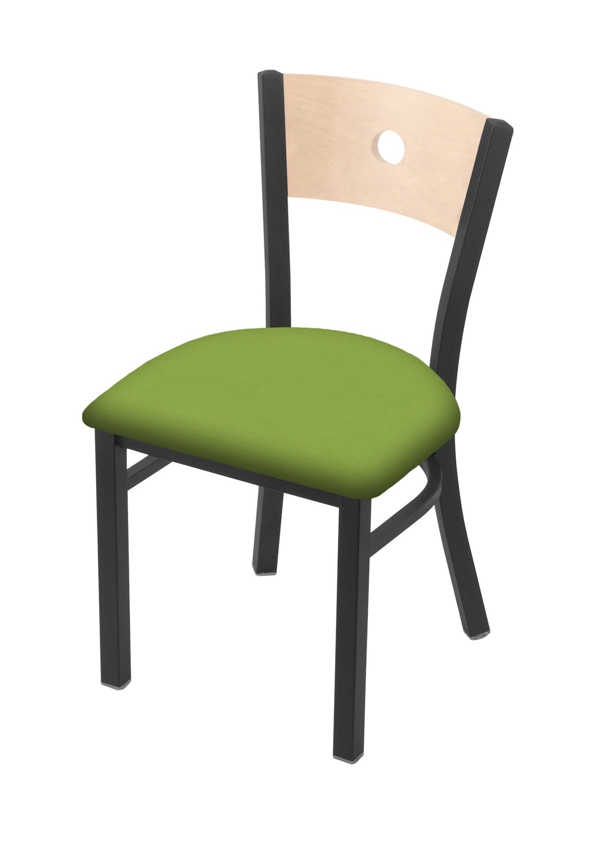 Pewter Finish Beechwood Seat Chair with Natural Maple Back G62253
