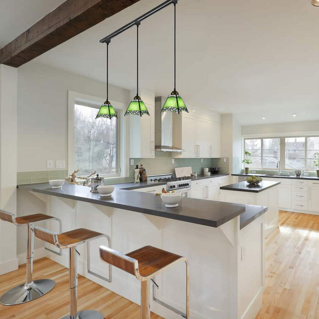 Tiffany Style 3 Lights Track Lighting Pendant B390