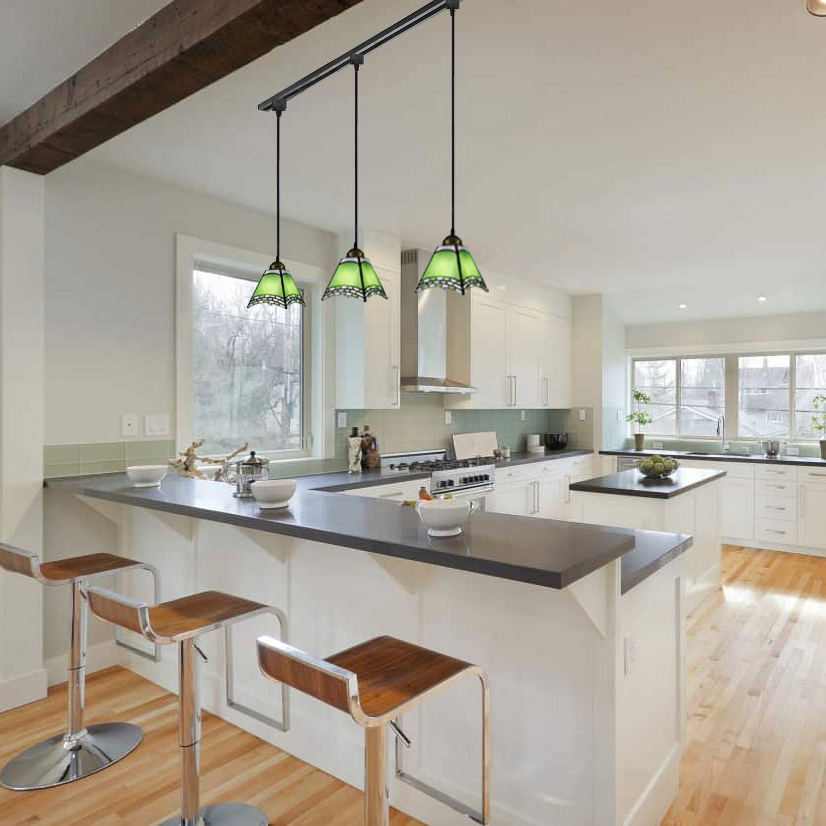 Tiffany Style 3 Lights Track Lighting Pendant B390