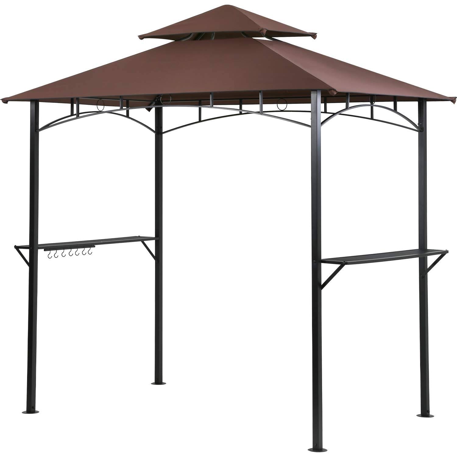 Brown BBQ Grill Gazebo Barbecue Canopy Tent with Air Vent J2406