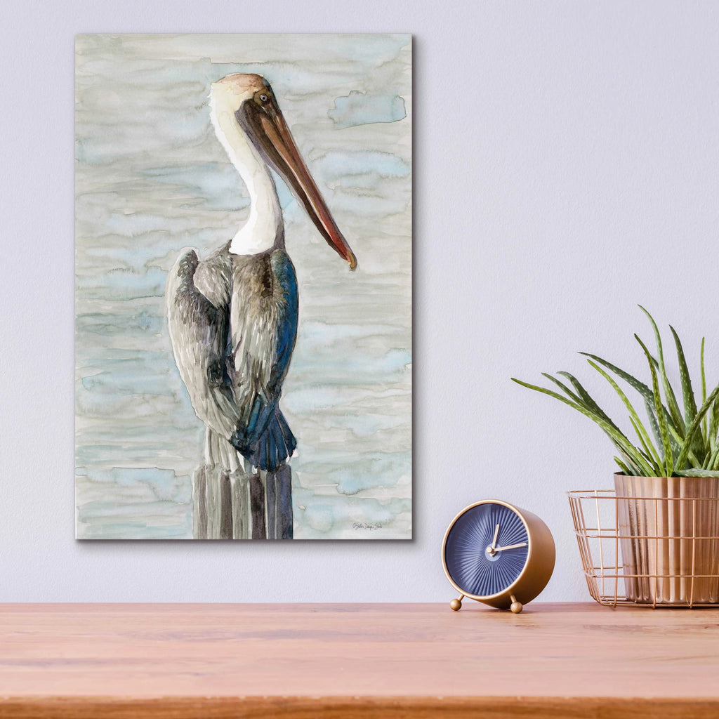 Brown Pelican Acrylic Glass Wall Art, 12"x16" F3325