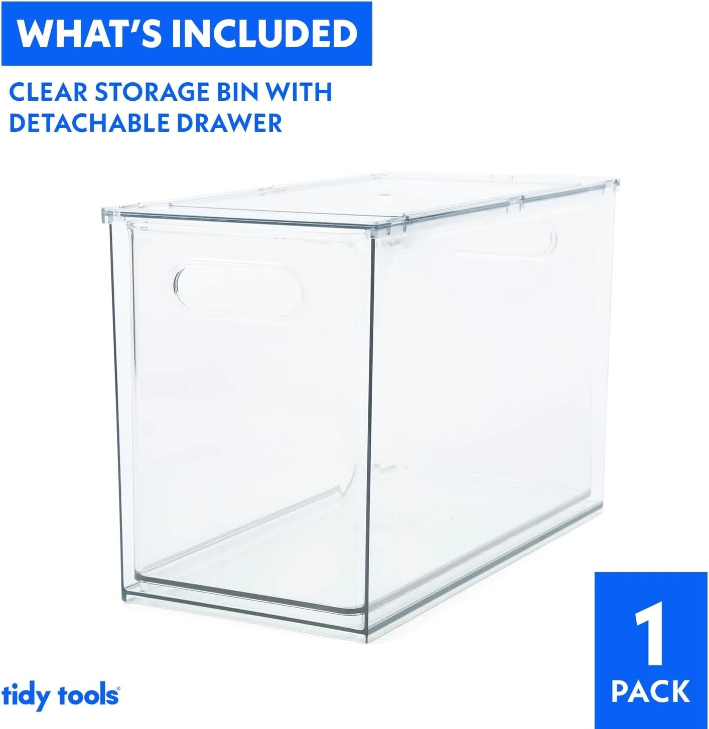 Clear Refrigerator Organizer Bins Stackable Plastic Storage Bins With Pull-Out Drawer E679