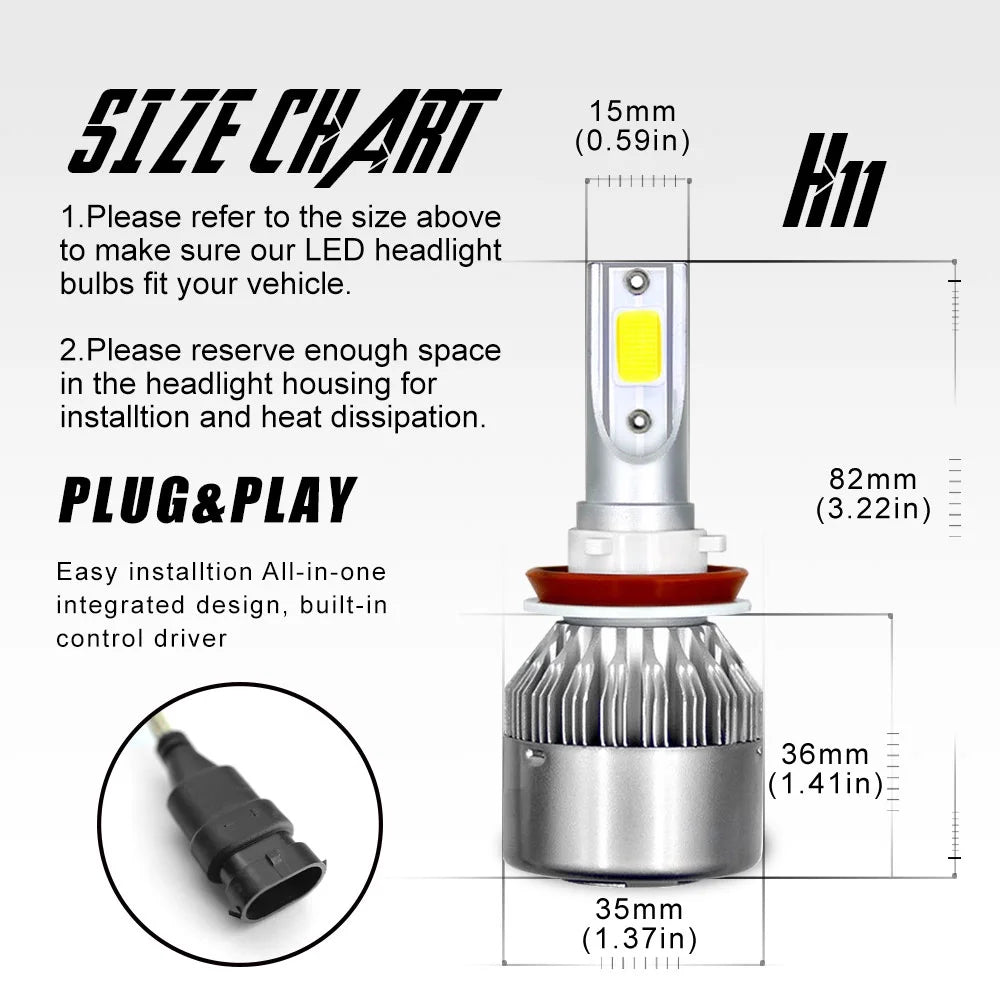 6x LED Headlights High Low Beam & Fog Lights L91702