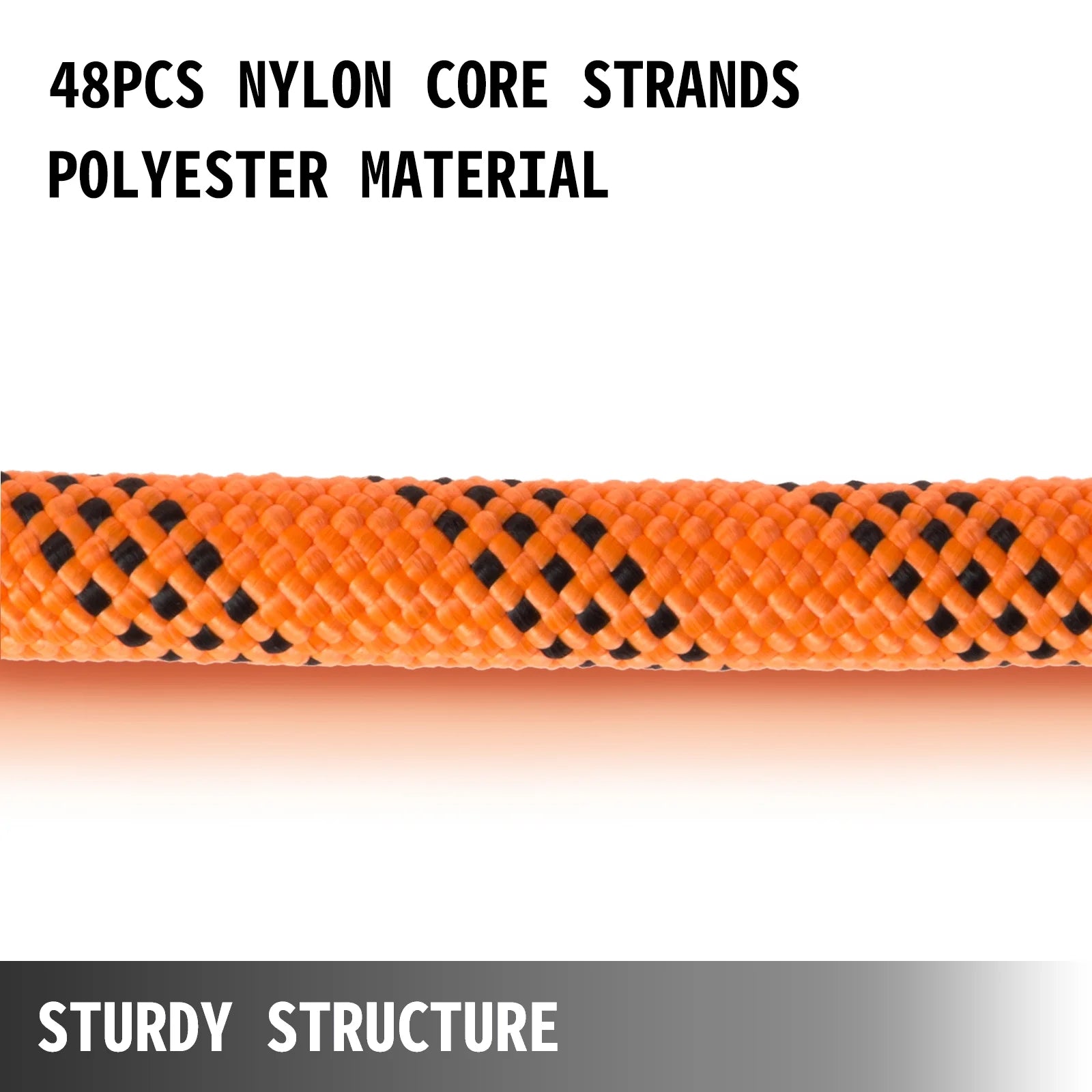 Double Braid Polyester Rope 7/16 inch × 200 feet Nylon Pulling Rope G81246