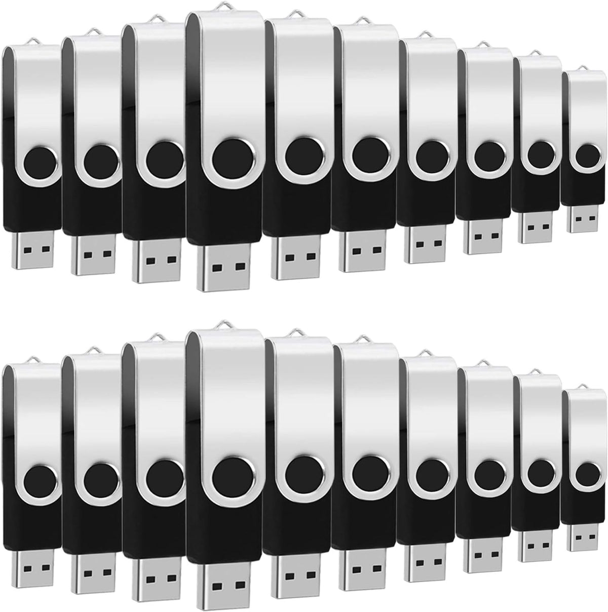 50 Pack 4GB USB 2.0 Swivel Flash Drives, Black B240