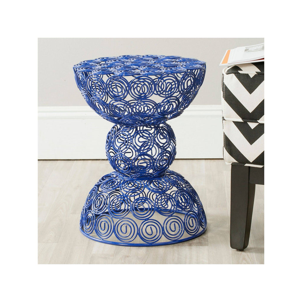 Dark Blue Iron Wire Stool K972783