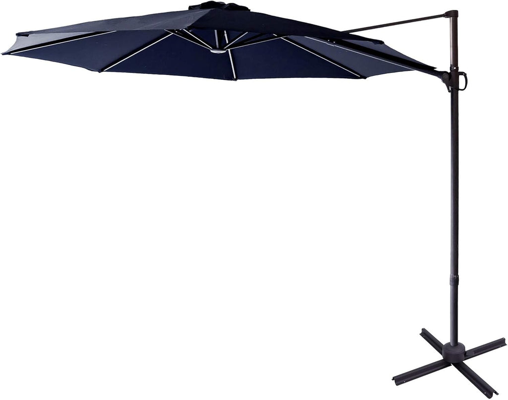10 ft Cantilever Offset Outdoor Patio Umbrella with Base Stand I6881
