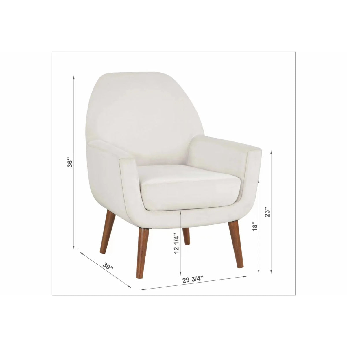 Navy Blue Velvet Arm Chair with Solid Wood Legs S790