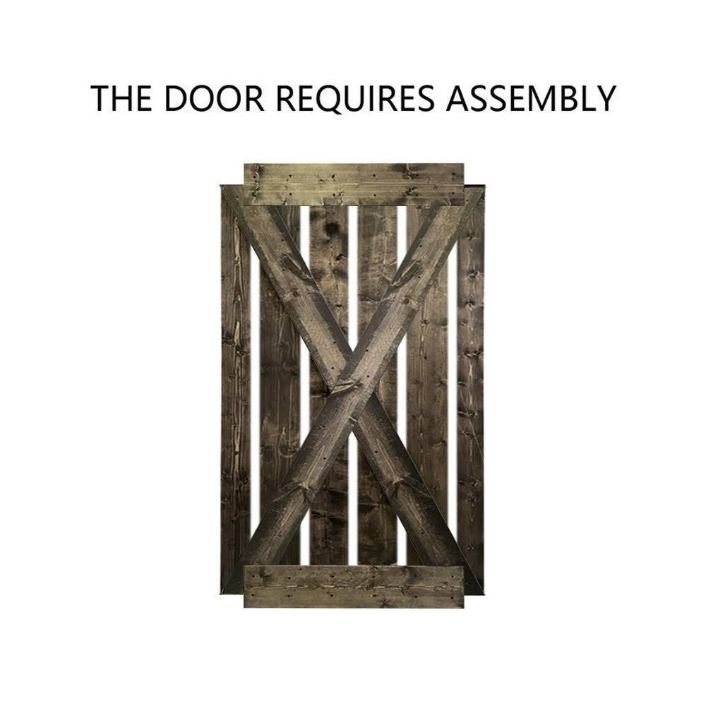 Weather Gray Solid Knotty Pine Wood Interior Sliding Barn Door Slab V822840