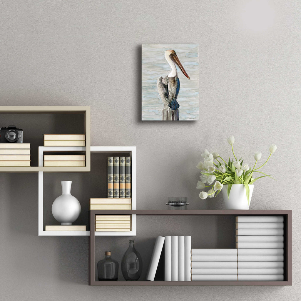 Brown Pelican Acrylic Glass Wall Art, 12"x16" F3325
