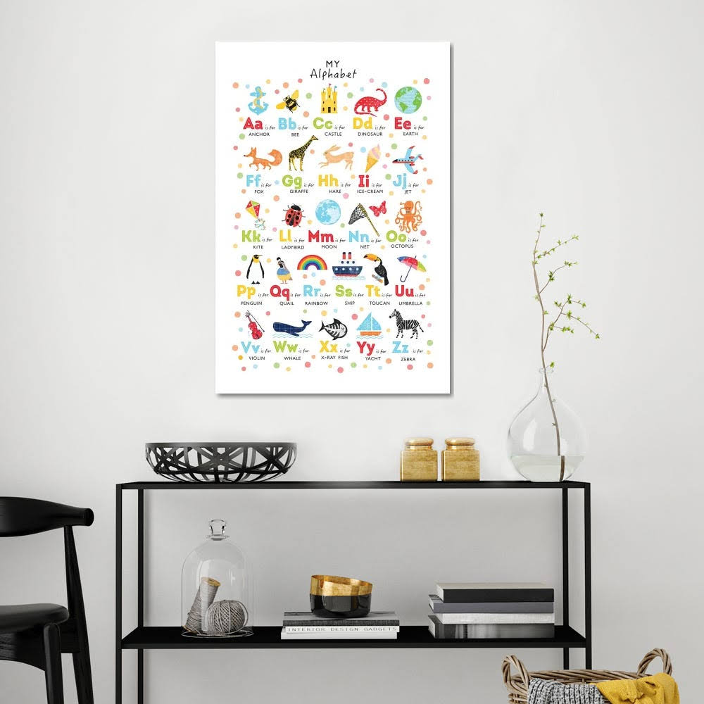 Bright Alphabet Print Canvas Art V186