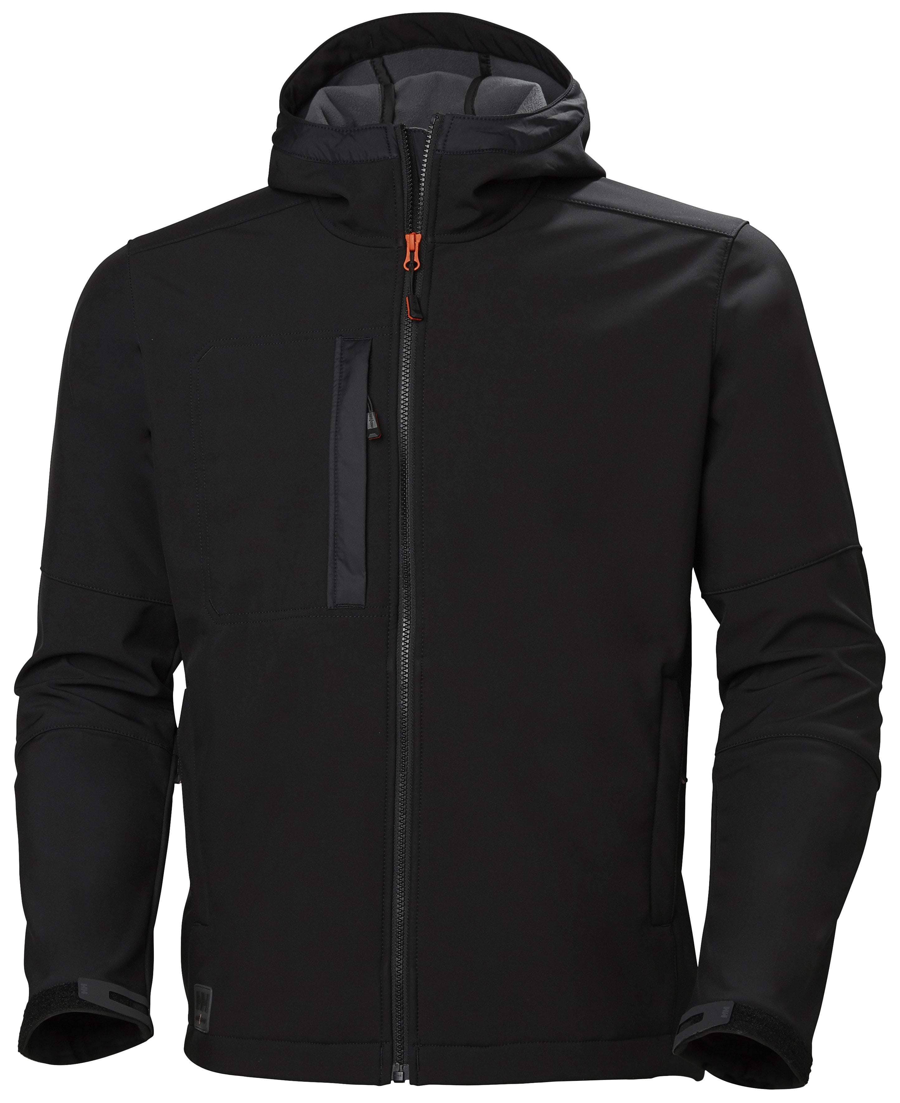 Black Hooded Softshell Jacket U6869