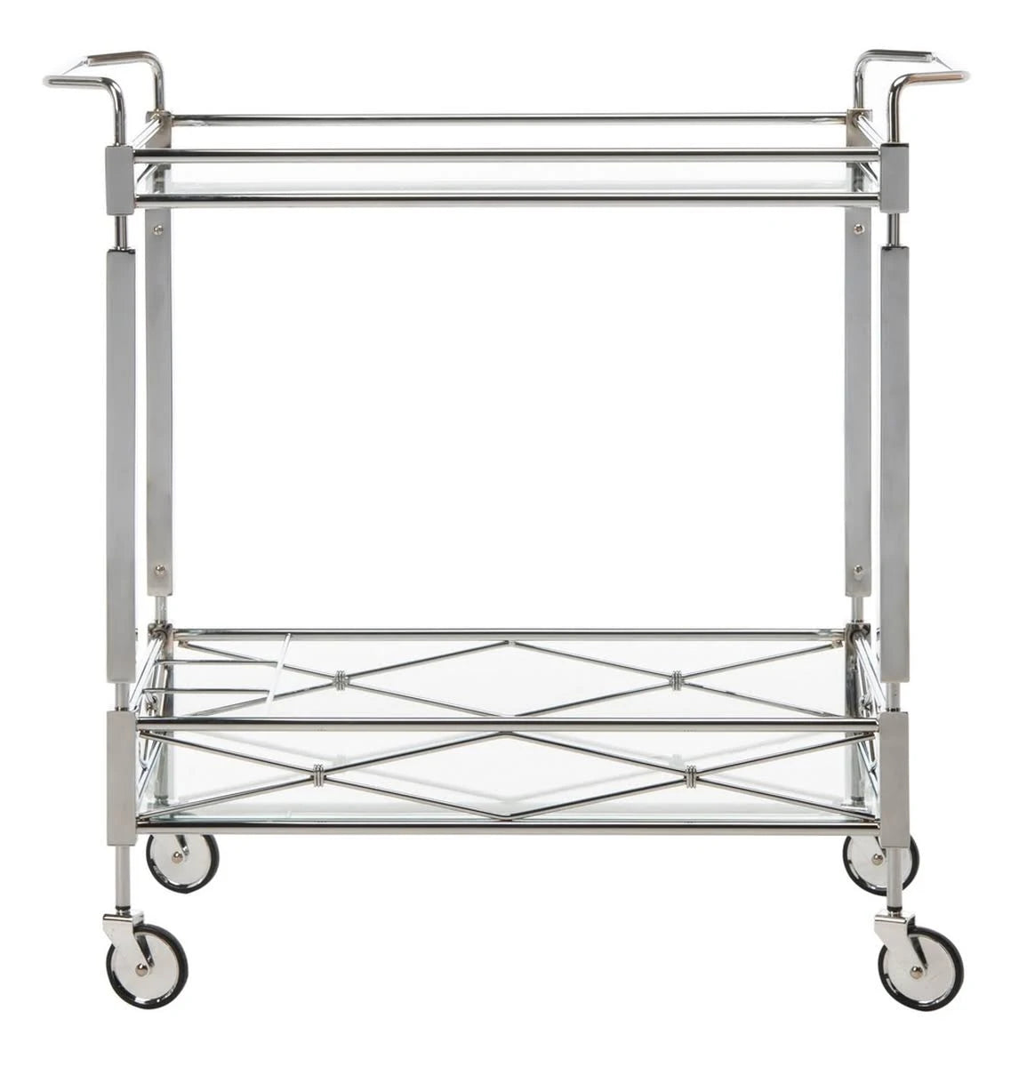 Chrome 2 Tier Rectangle Bar Cart F2072
