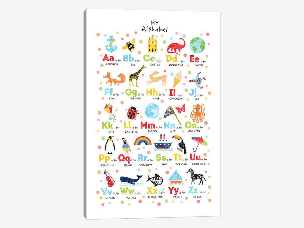 Bright Alphabet Print Canvas Art V186