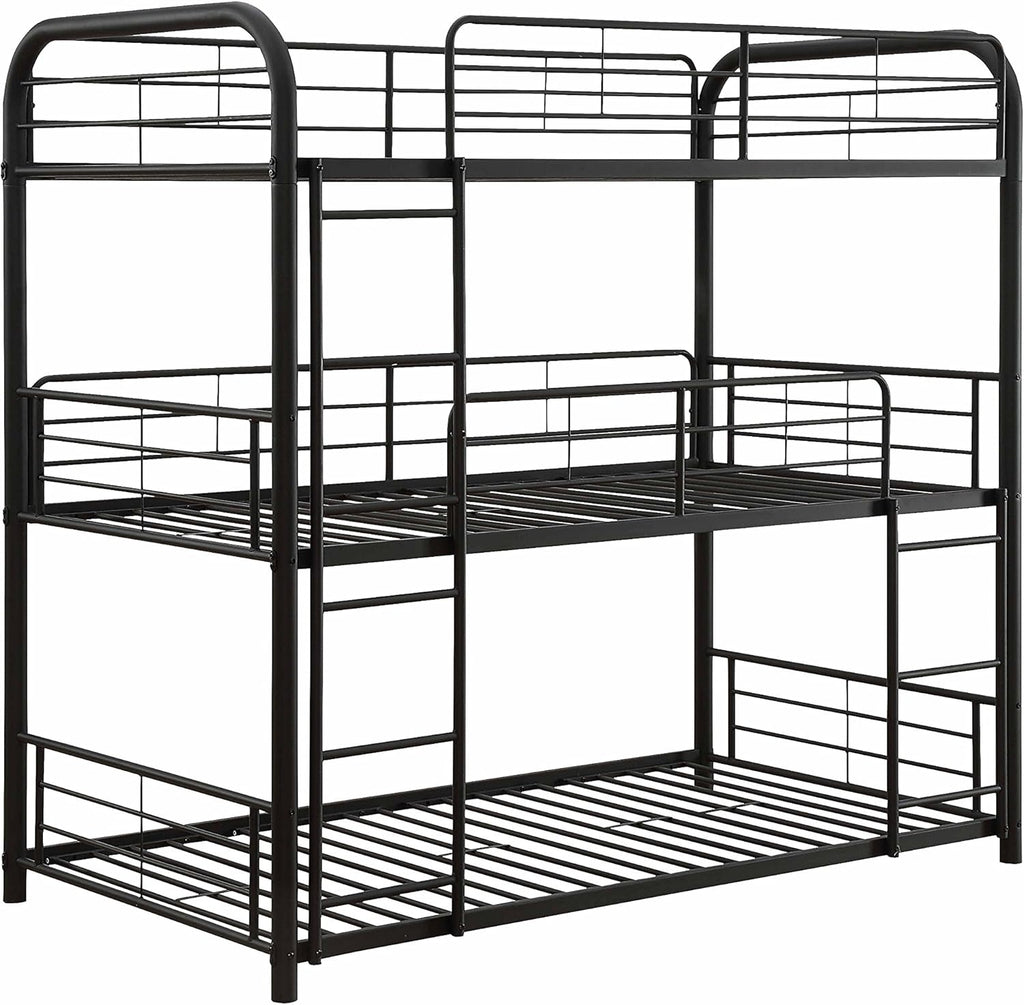 Triple Bunk Bed, Twin, Sandy Black U297