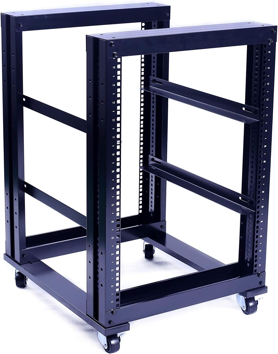 15U 4 Post Open Frame 19inch Steel Rack 24inch Deep S65617