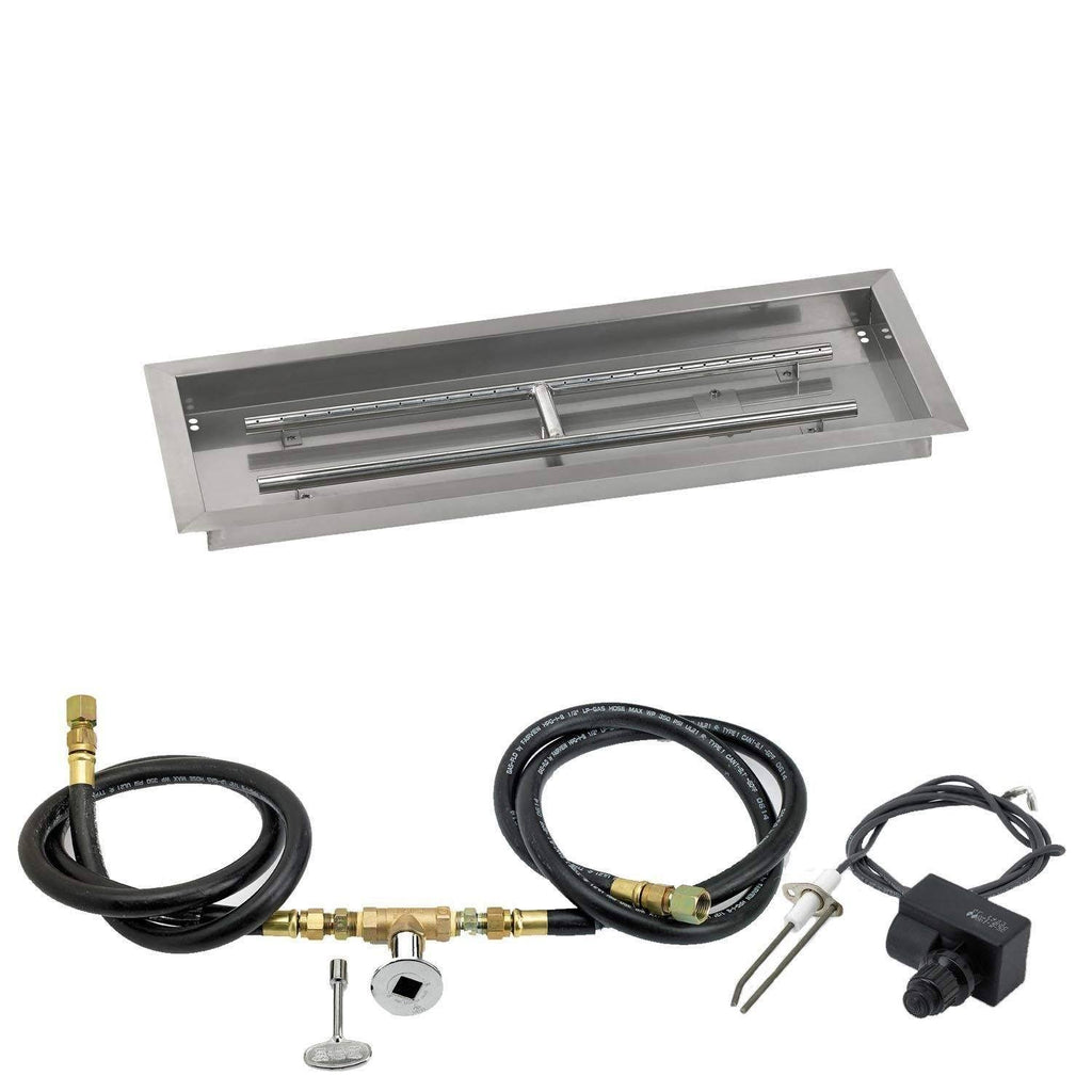 18x22 Rectangular Stainless Steel Drop in Firepit Pan with Spark Ignition Kit C740