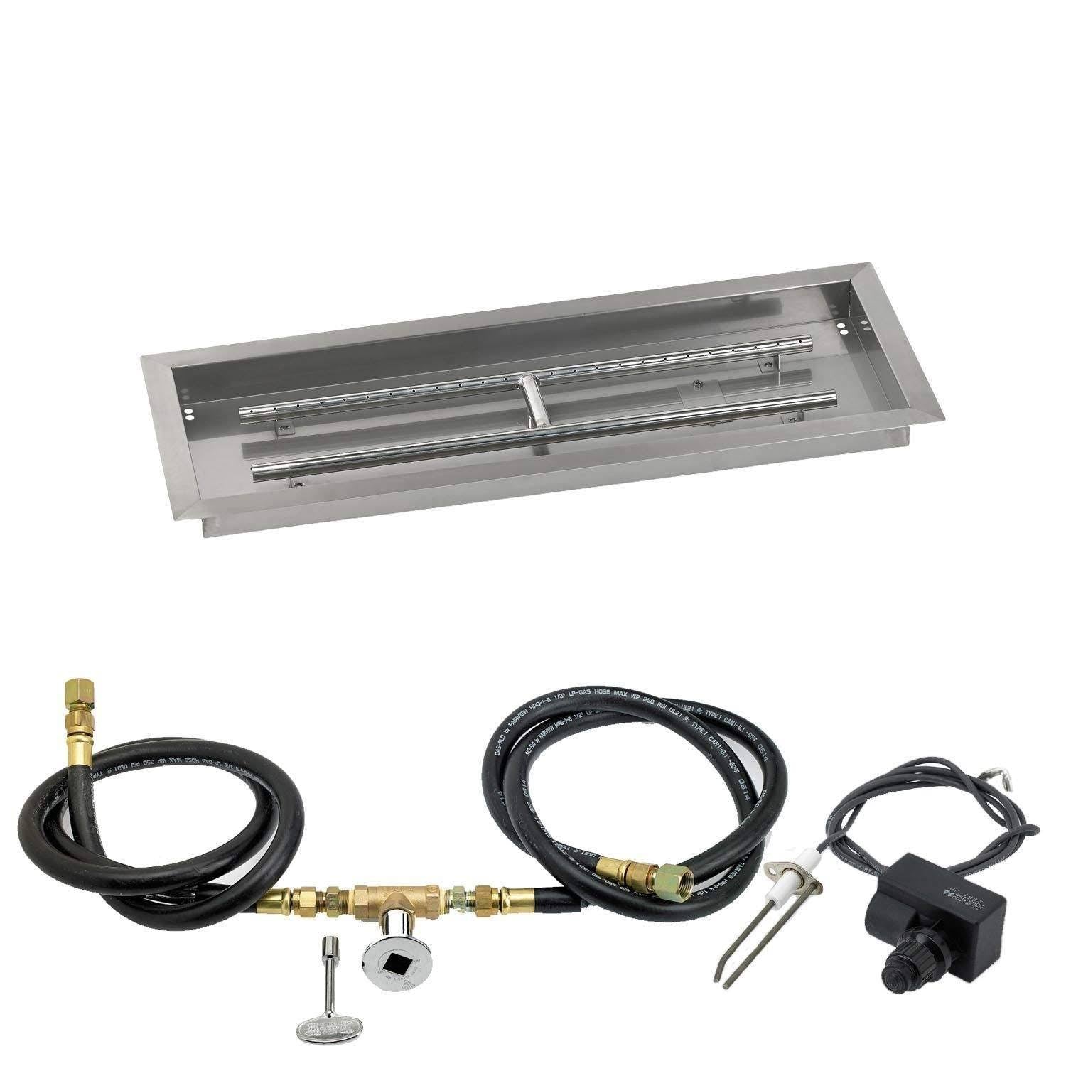18x22 Rectangular Stainless Steel Drop in Firepit Pan with Spark Ignition Kit C740