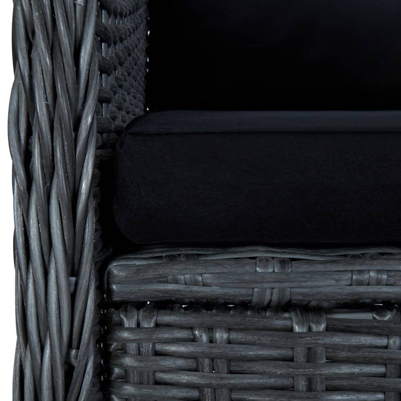 2 pcs Poly Rattan Patio Chairs with Cushions Dark Gray Q636393