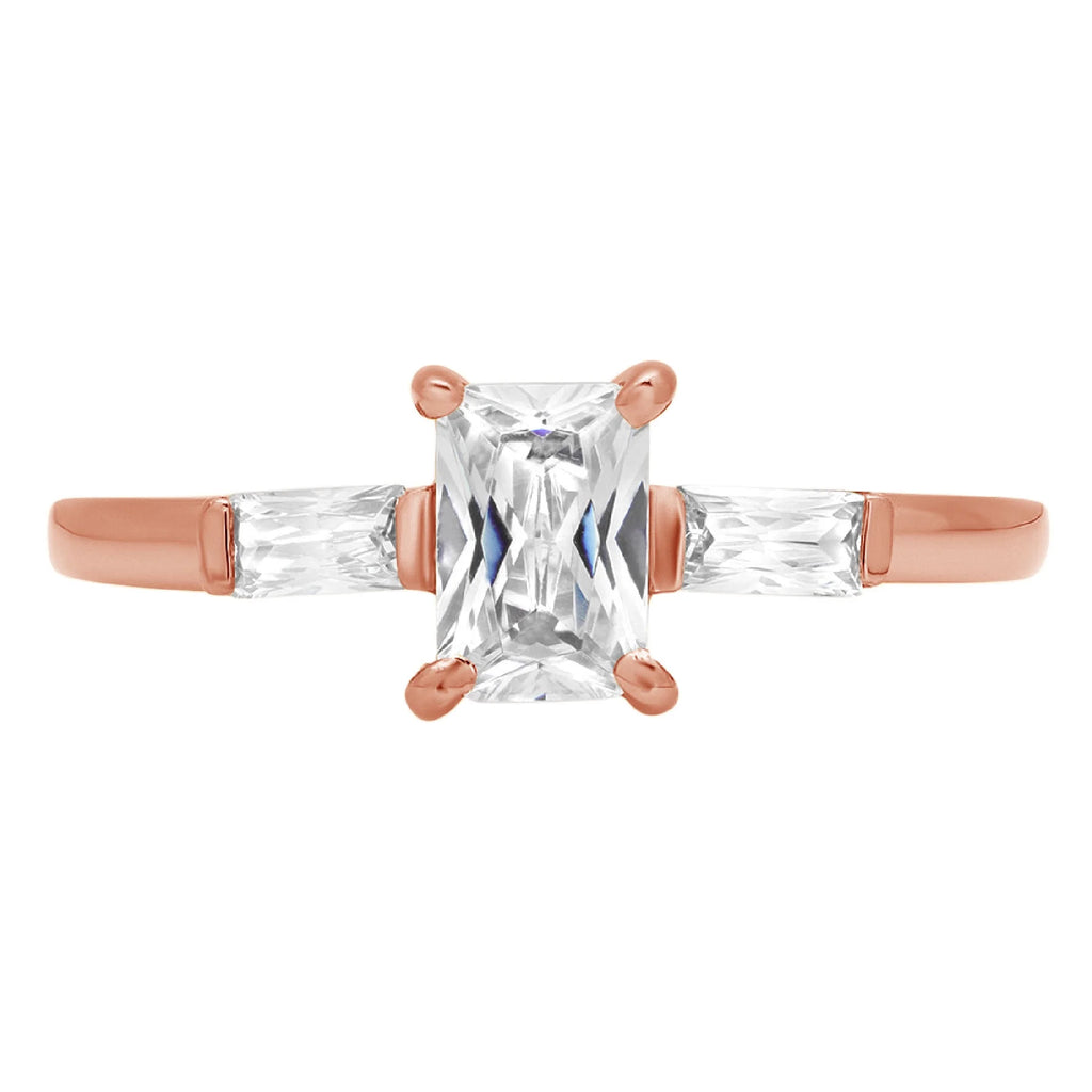 14K Rose Gold Three-Stone Diamond Engagement Ring E19213