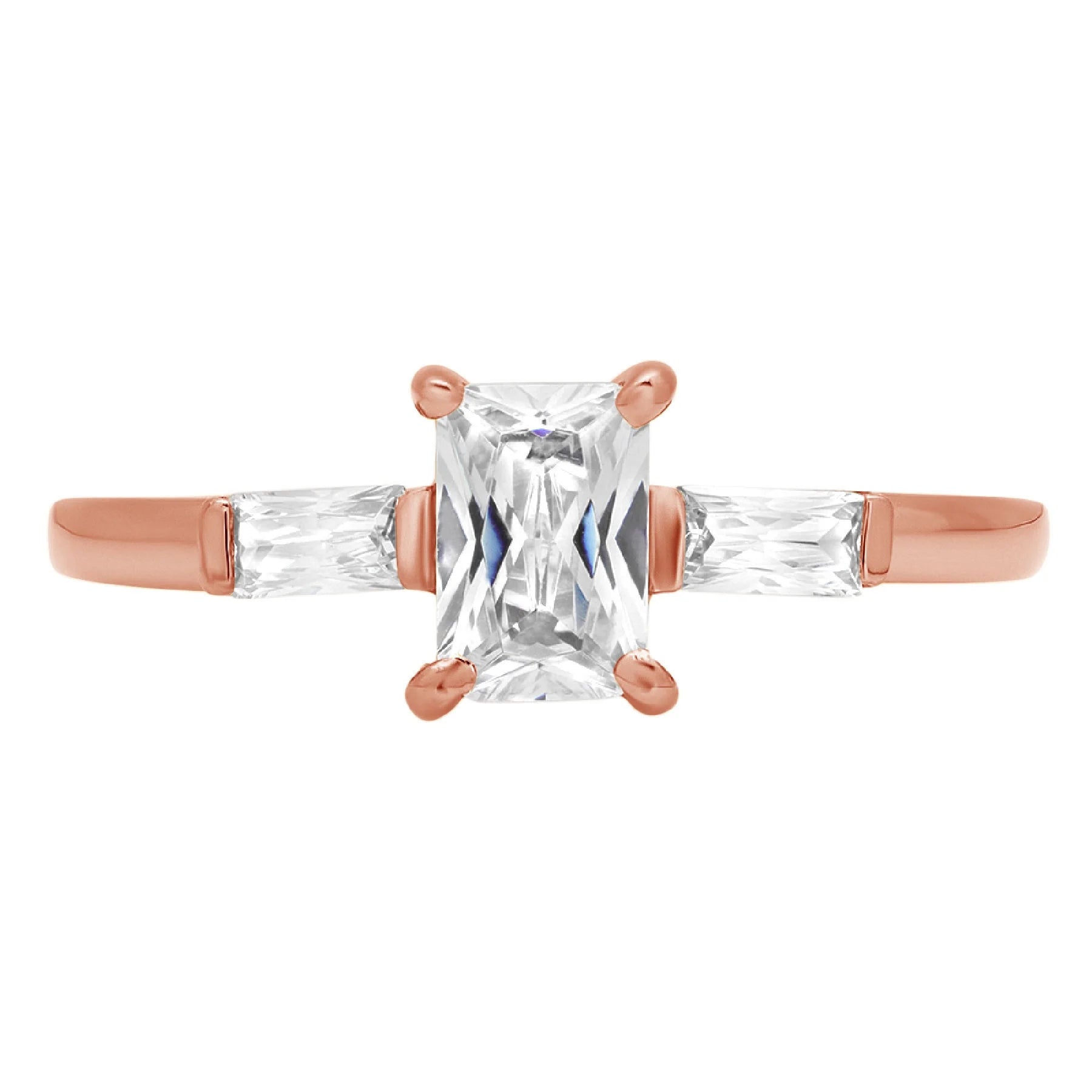 14K Rose Gold Three-Stone Diamond Engagement Ring E19213