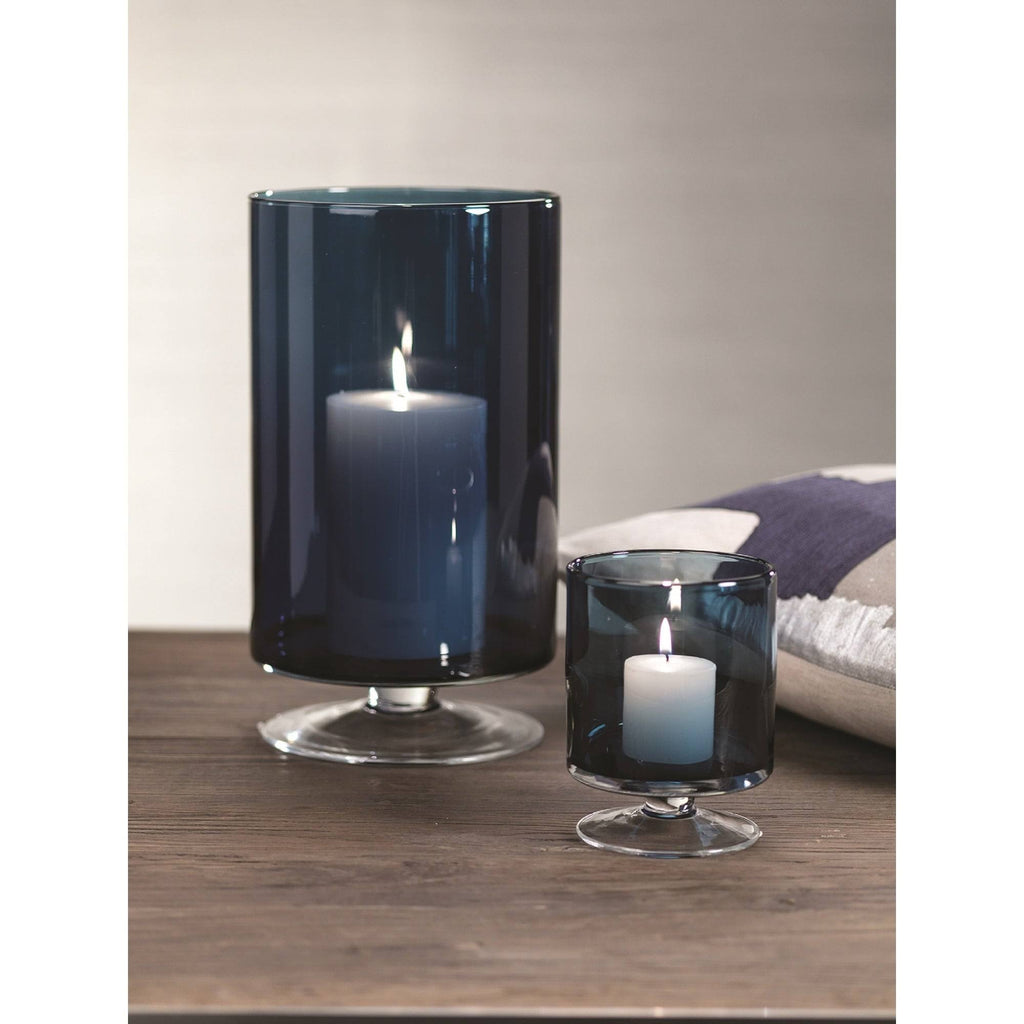 Midnight Blue Tall Hurricane on Footed Base J53429