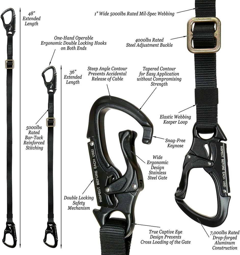 Black Zip Line Kit Harness/Lanyard Bundle R602