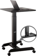 44 Height Adjustable Pneumatic Laptop Standing Desk Cart with Brake Casters X112893