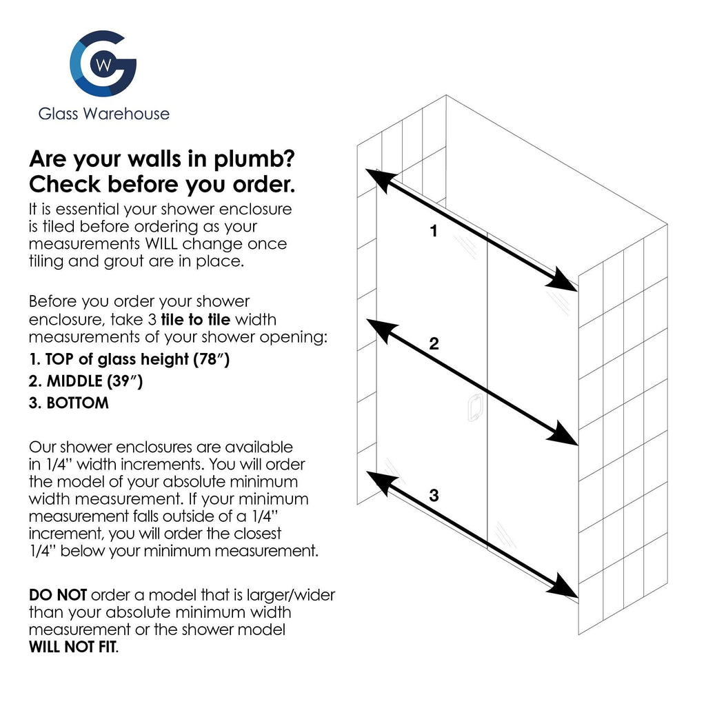 Frameless Shower Door with Wall Hinge C8178
