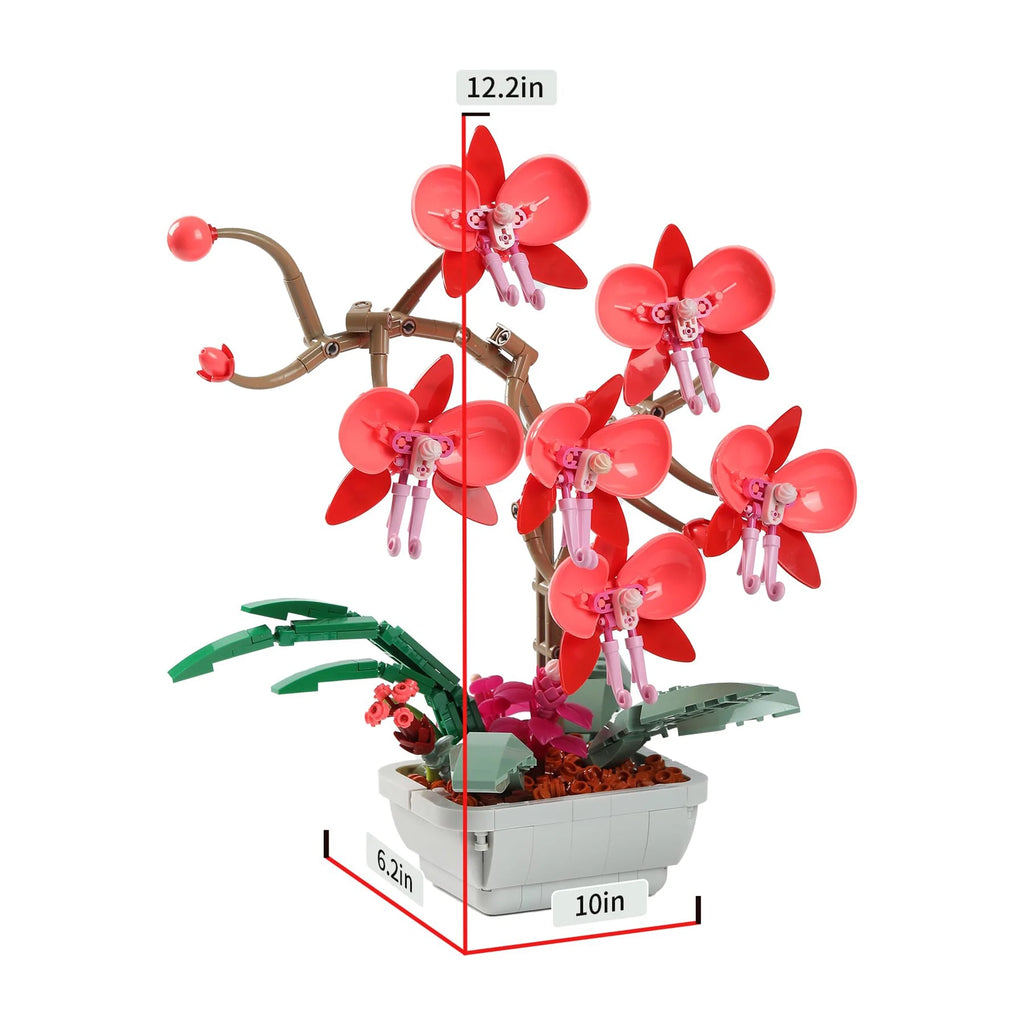 Red Orchid Bouquet Building Block Set S218