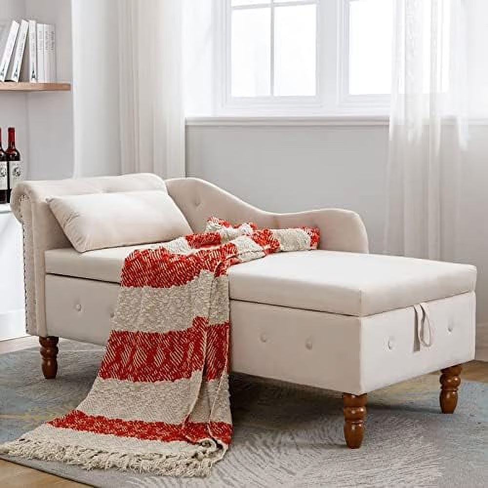 Grey Velvet Tufted Chaise Lounge Chair with Ottoman Bench O936088