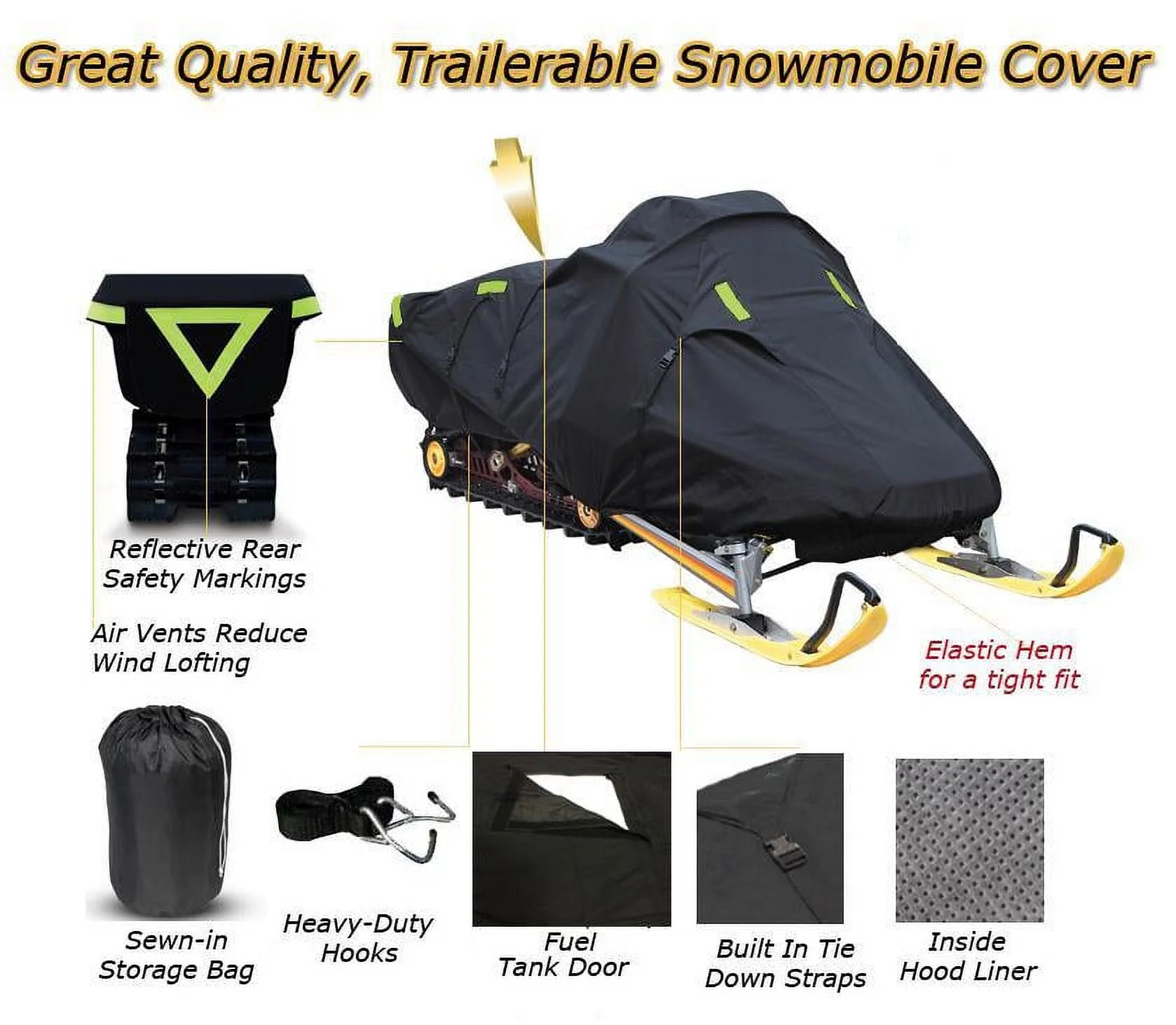 Trailerable 600 Denier Snowmobile Cover U9768